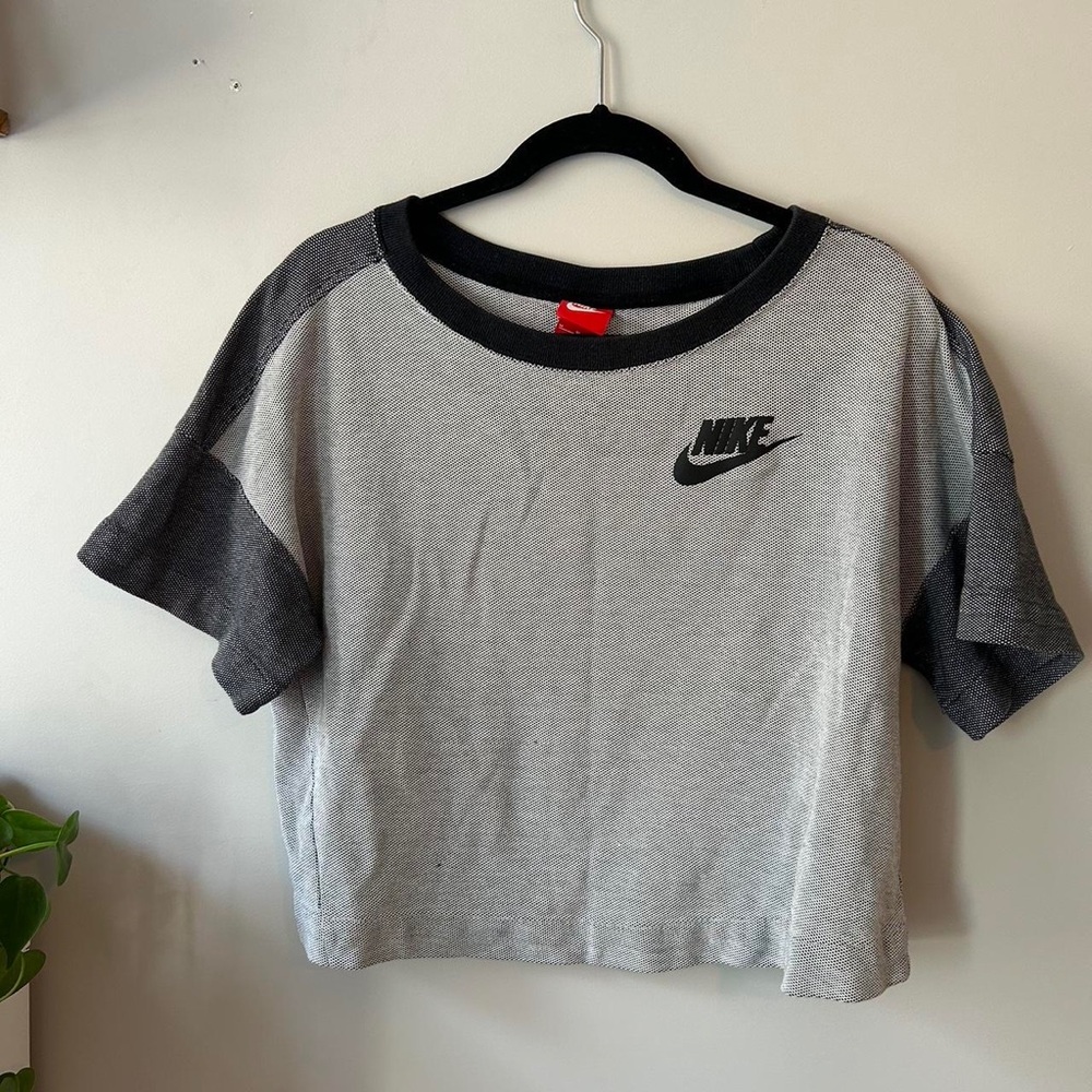 Nike Gray and Black Crop Top